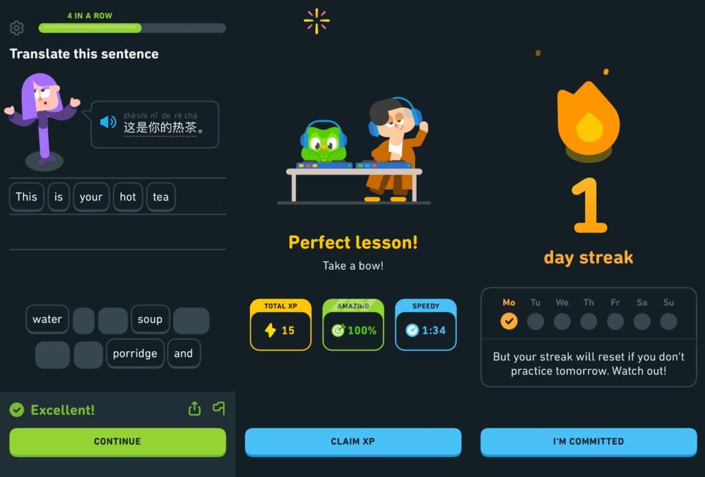 Screenshots Duolingo