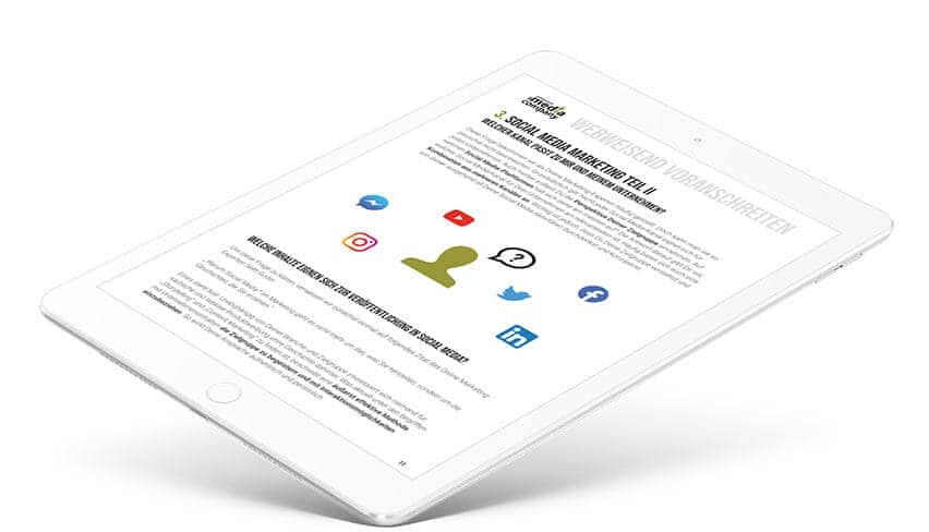 Whitepaper für Social Media Marketing auf einem Tablet